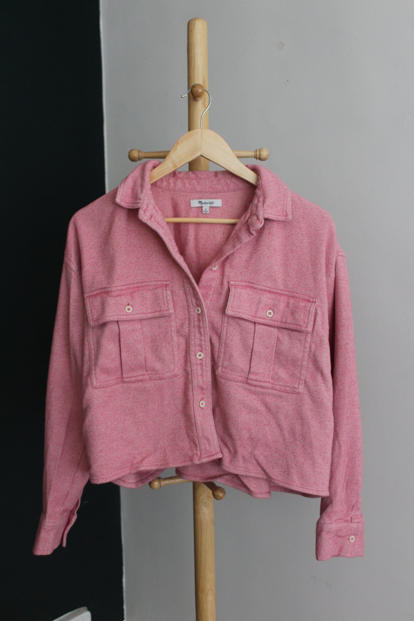 Pink Madewell Button Top