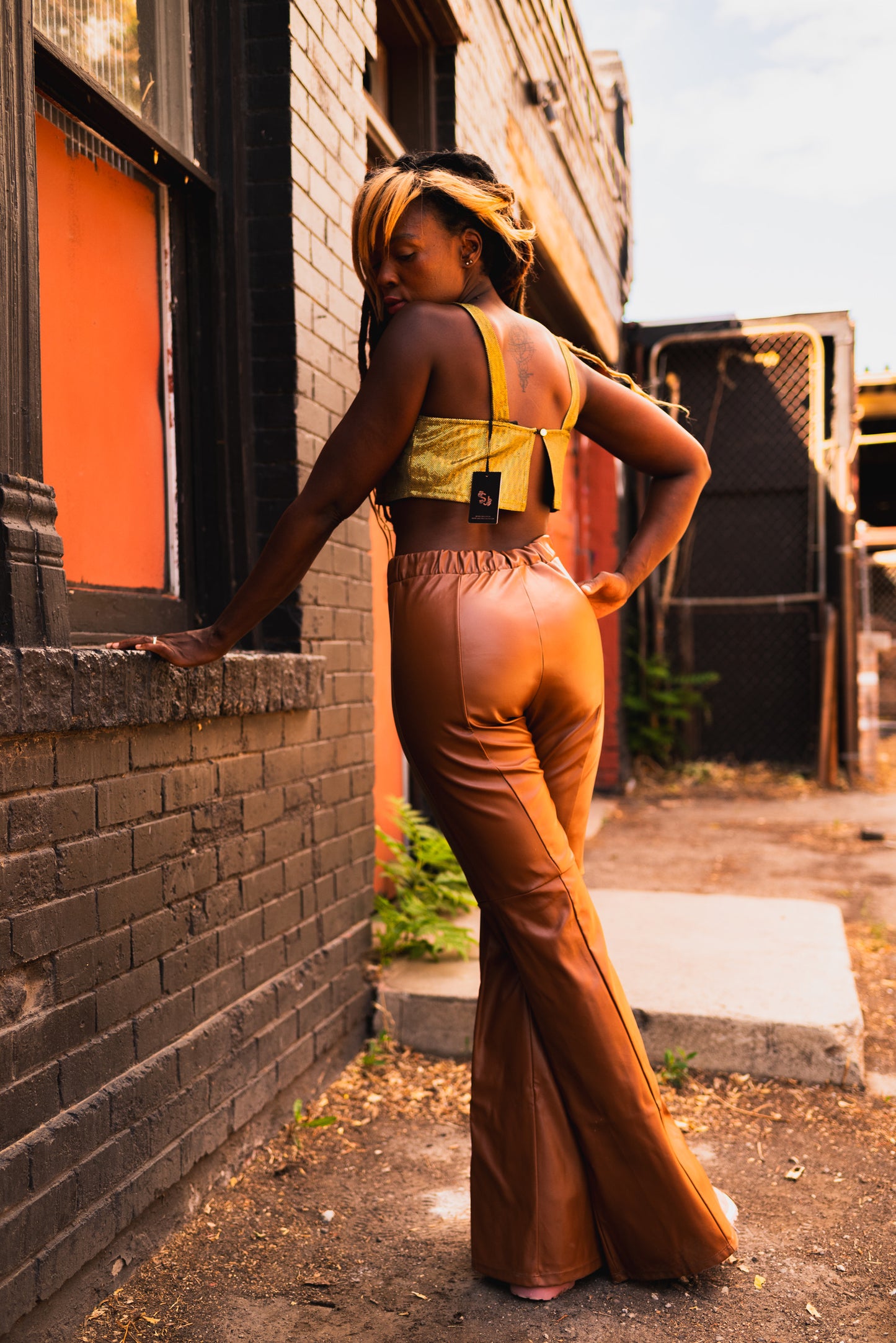 Brown Pleather Pants