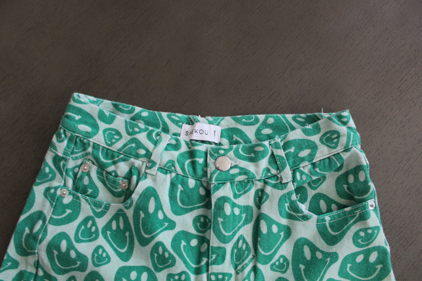 Green Smiley Face Pants