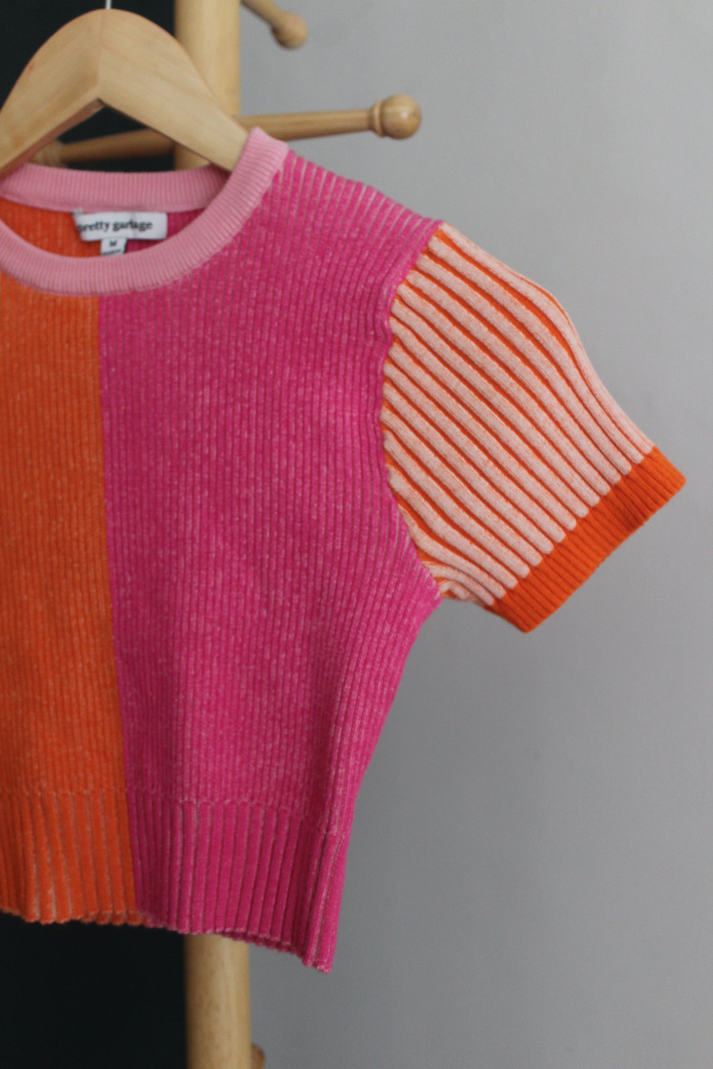 Pink & Orange Block Knit