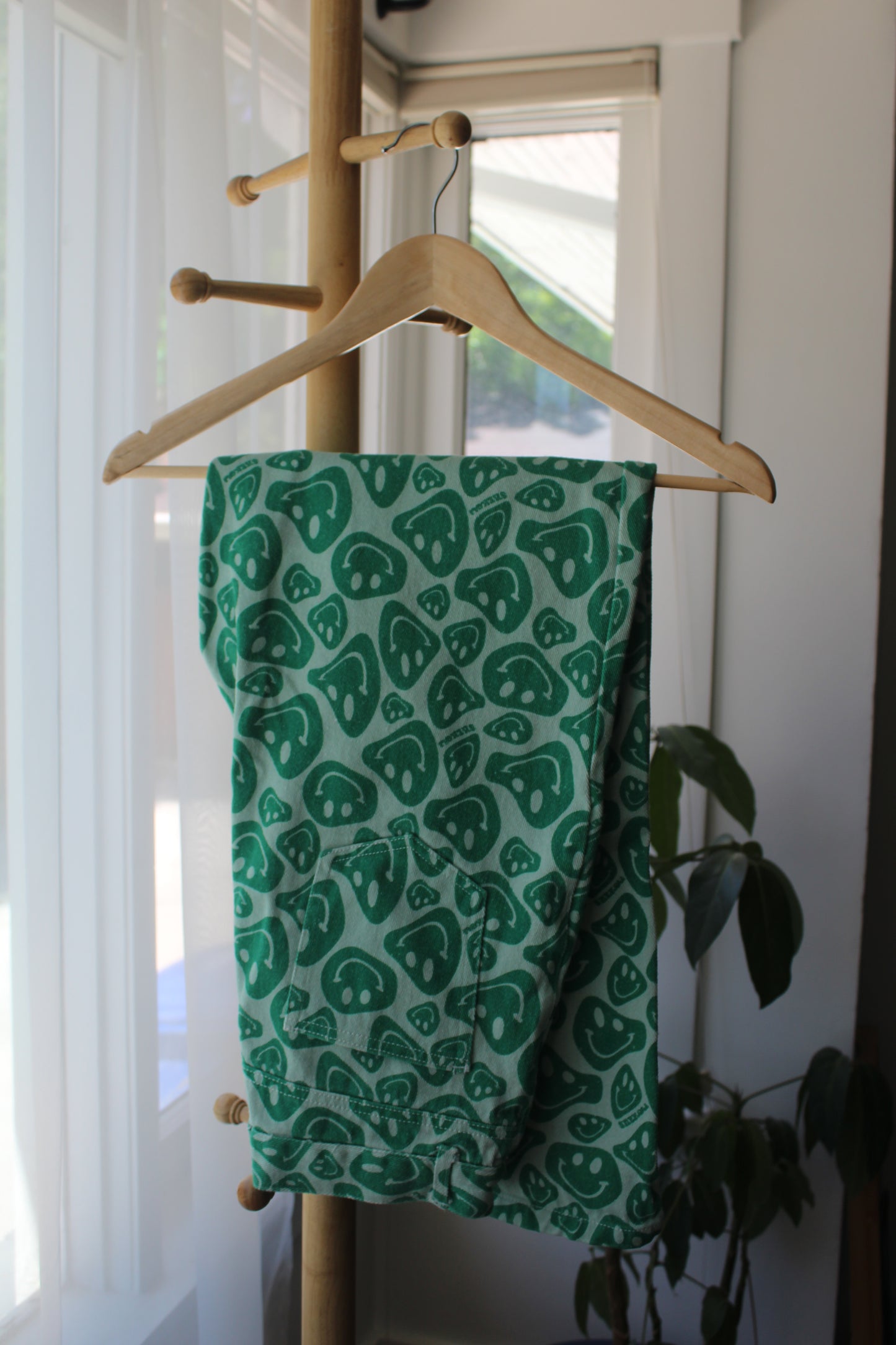 Green Smiley Face Pants