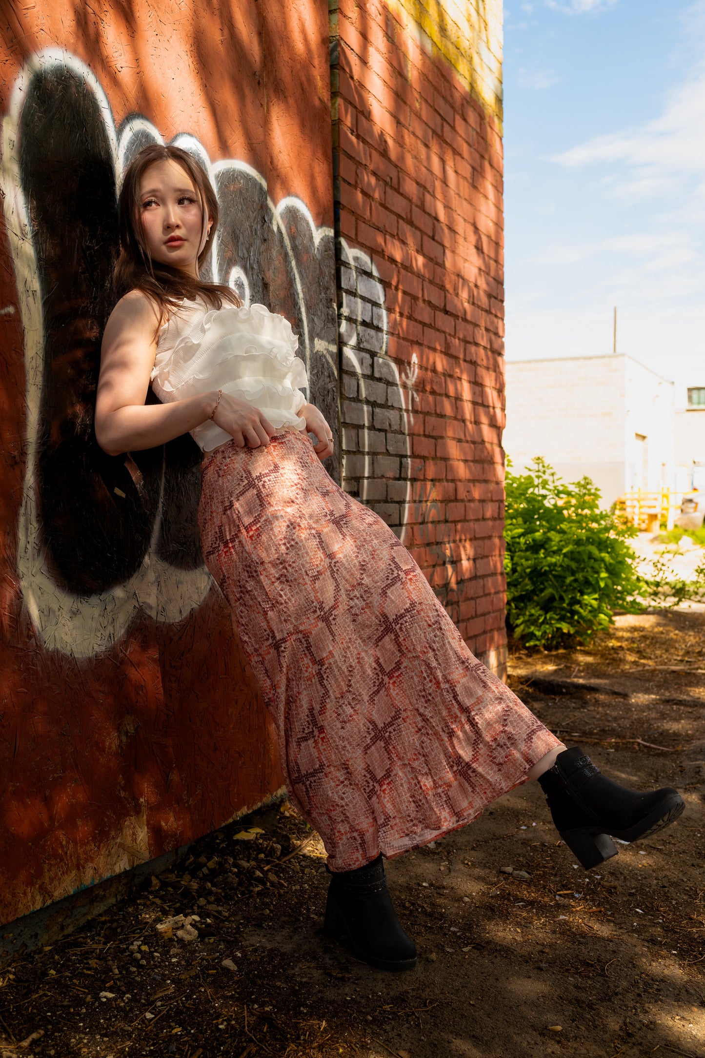 Pink Snakeskin Skirt