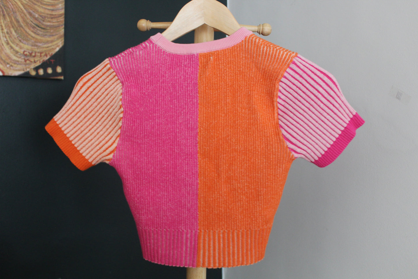 Pink & Orange Block Knit
