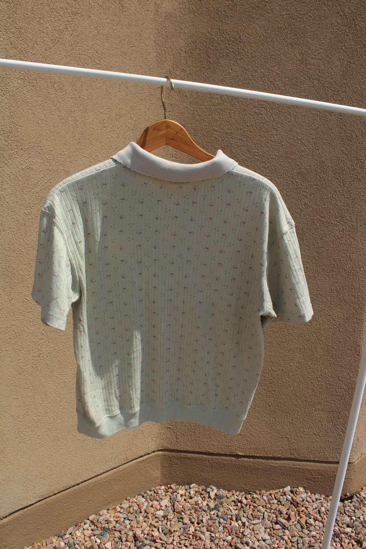 Light Green Granny Floral Polo Shirt