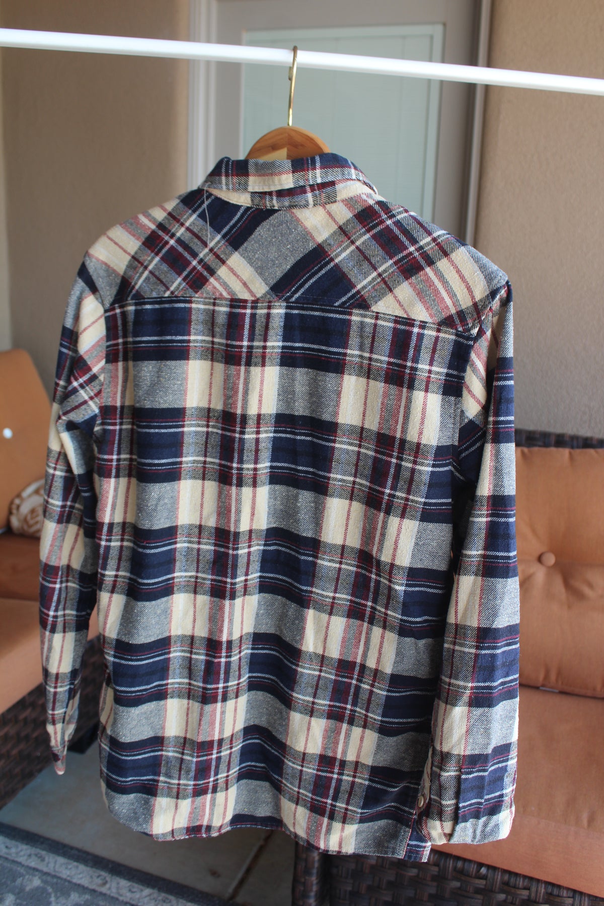 Navy Blue & Cream Flannel Shirt