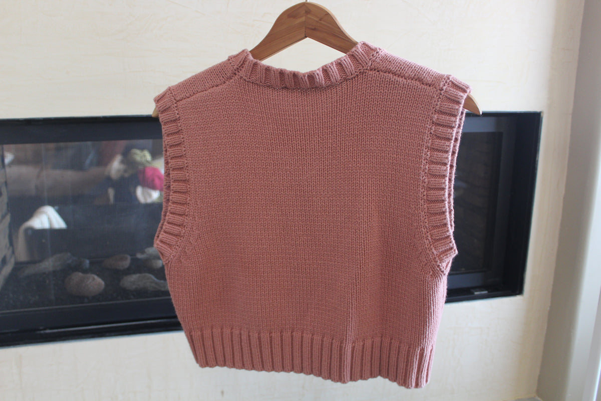 Pink Knit Sweater Vest