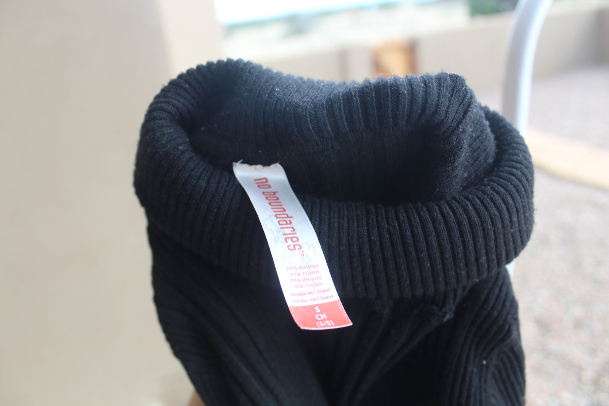 Black Knit Turtleneck Sweater