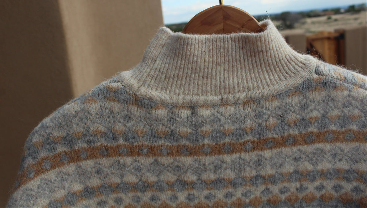 Patterned Mock-neck Sweater