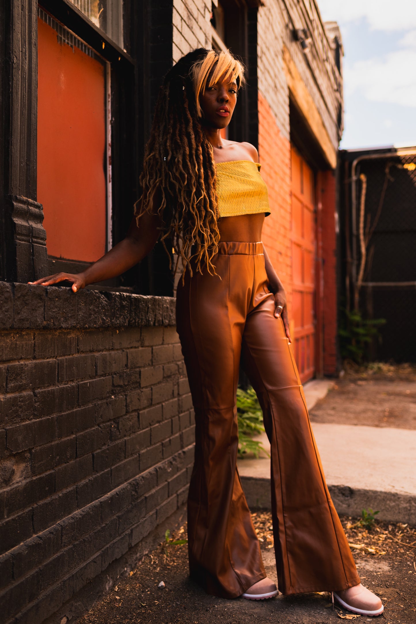 Brown Pleather Pants