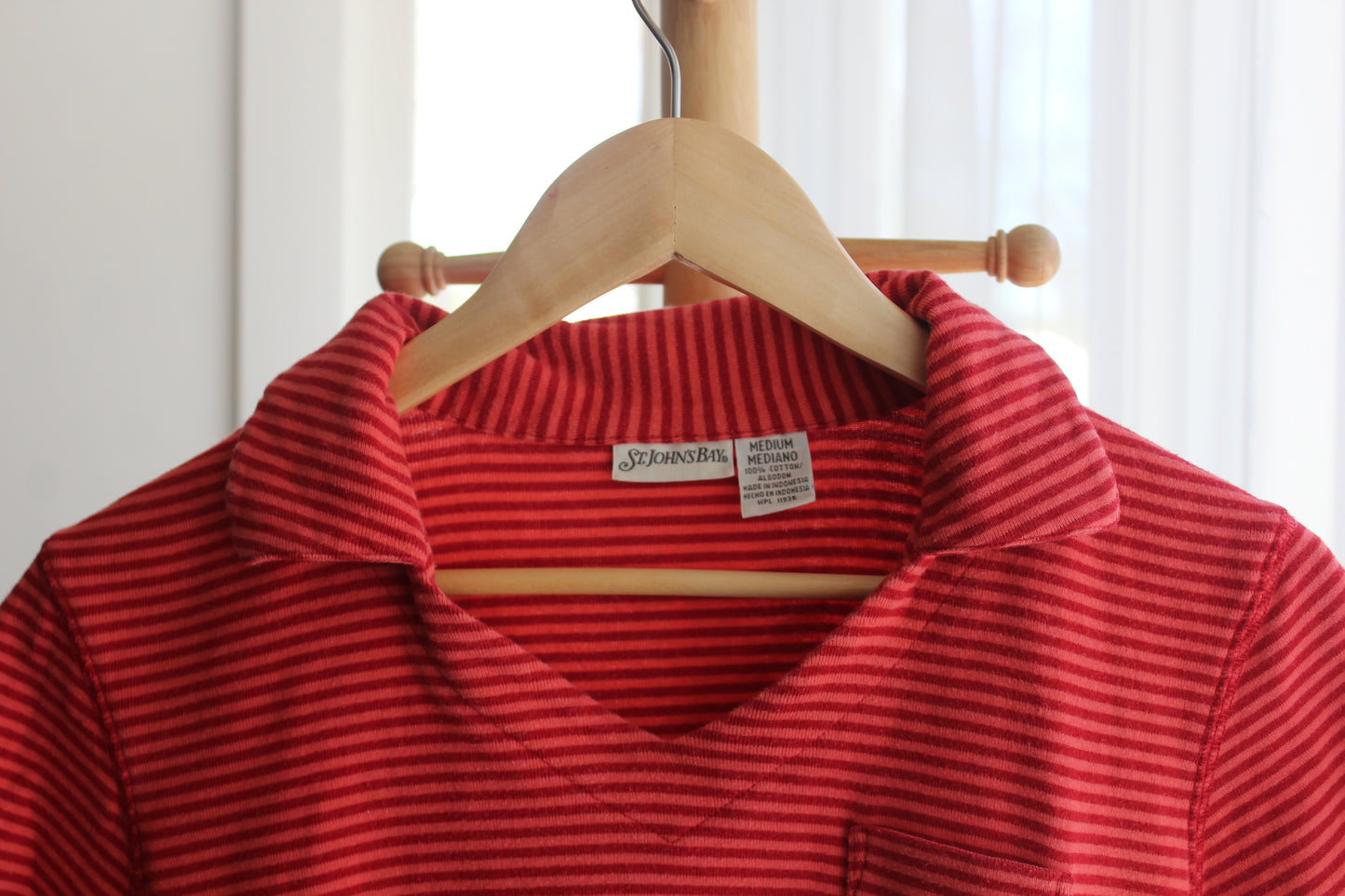 Red Striped Tee w/ Collar
