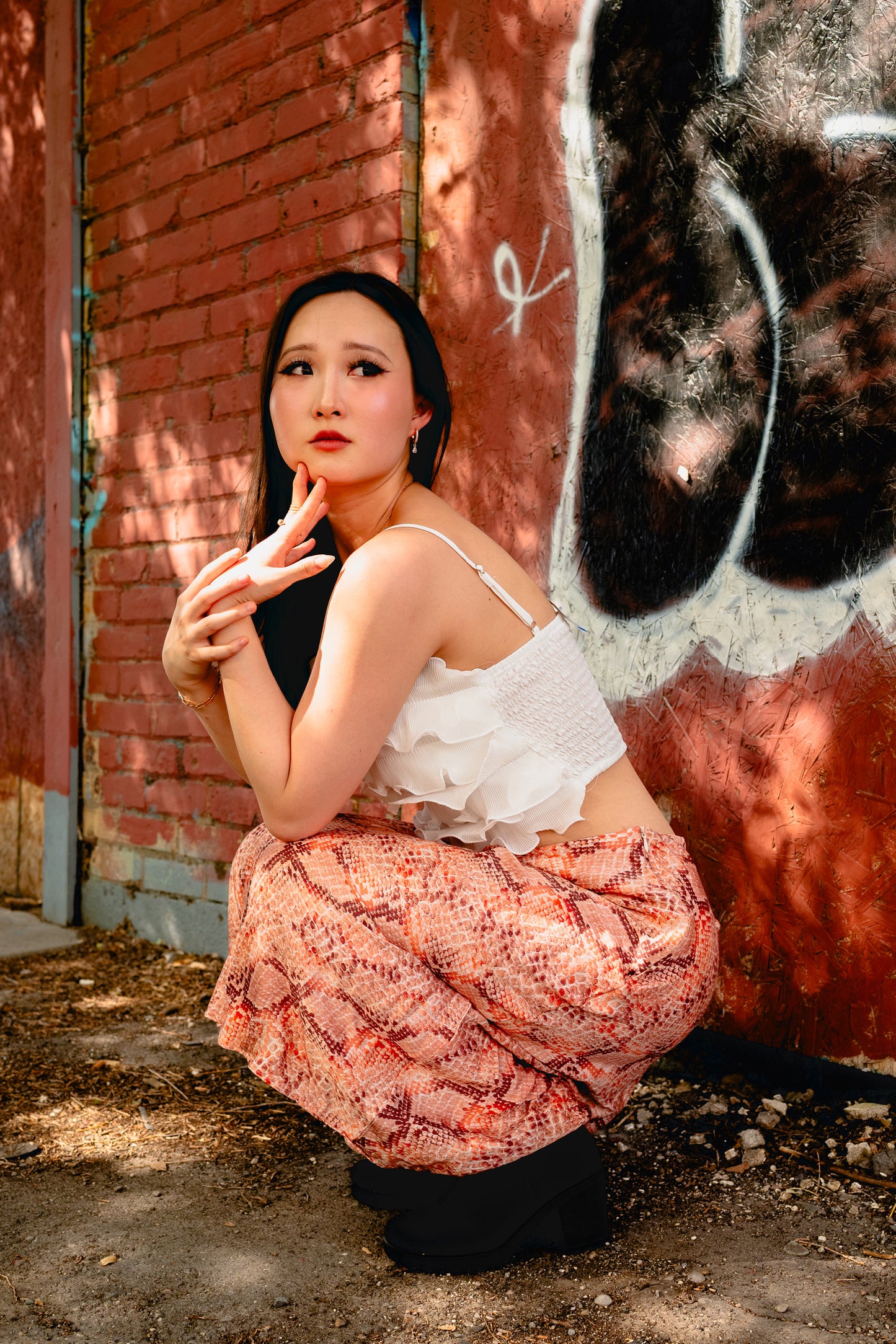 White Ruffle Tank
