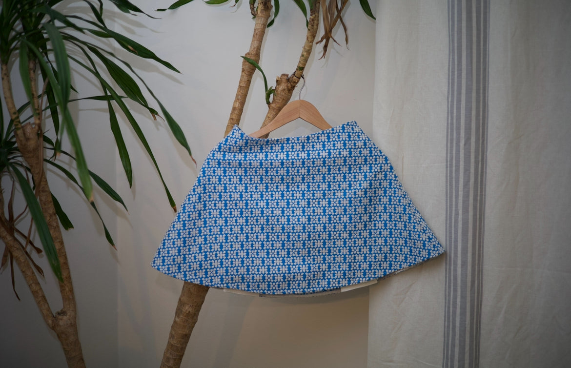 Blue Abstract Skirt