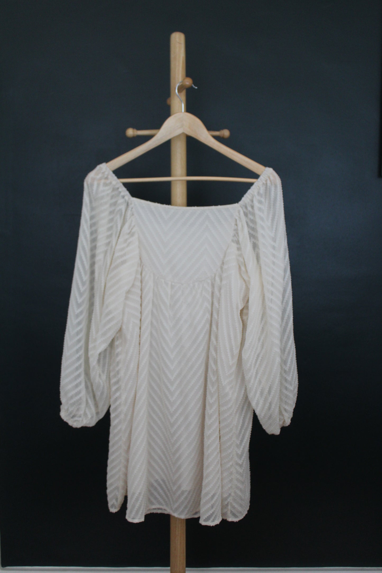 Cream Chevron Dress