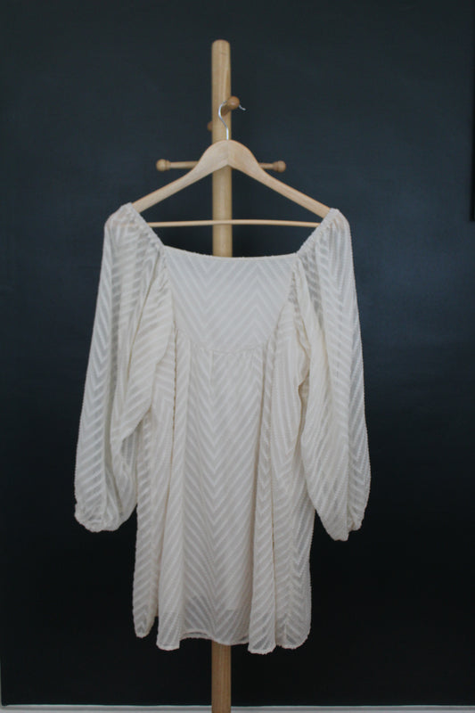 Cream Chevron Dress