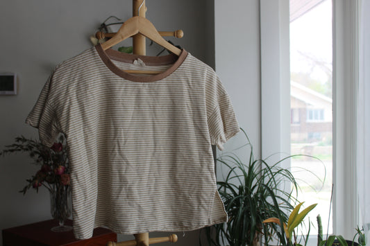 Cream & Beige Striped Tee