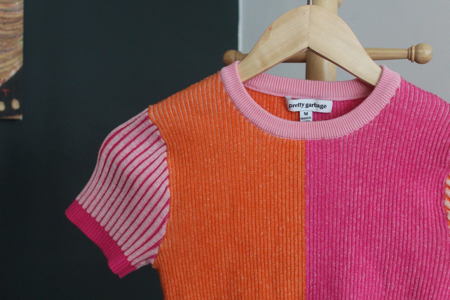 Pink & Orange Block Knit