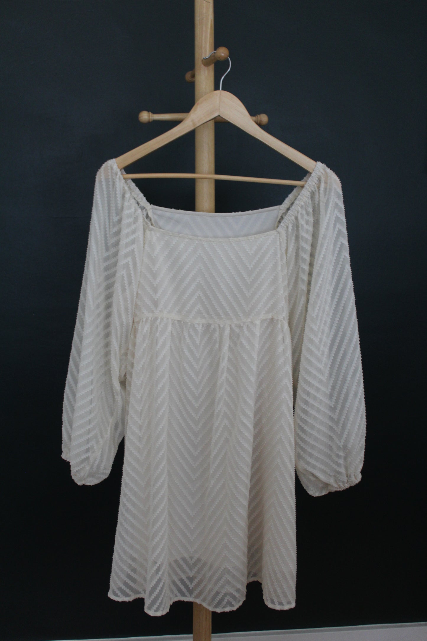 Cream Chevron Dress