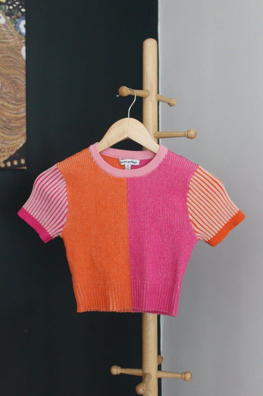 Pink & Orange Block Knit