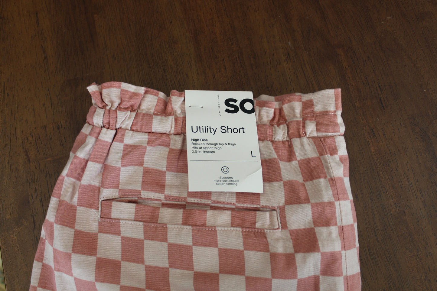 Pink Checkered Utility Shorts