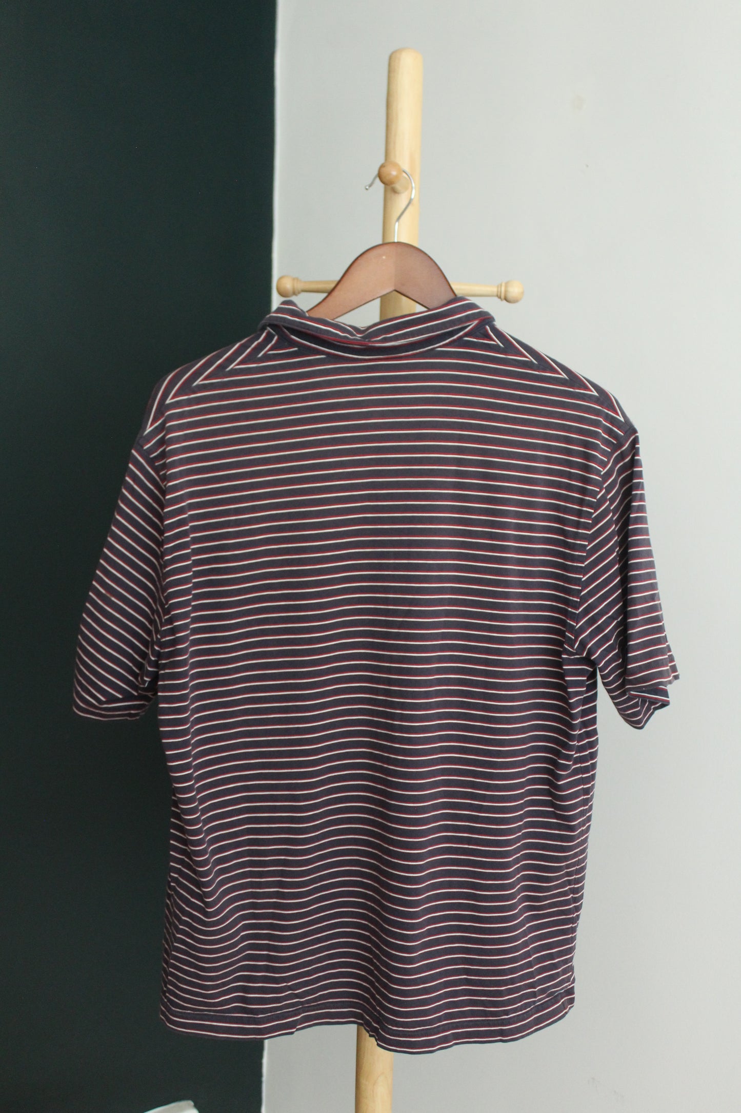 Navy Blue Striped Polo