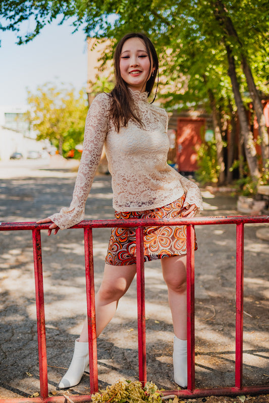 Long-sleeve Lace Top
