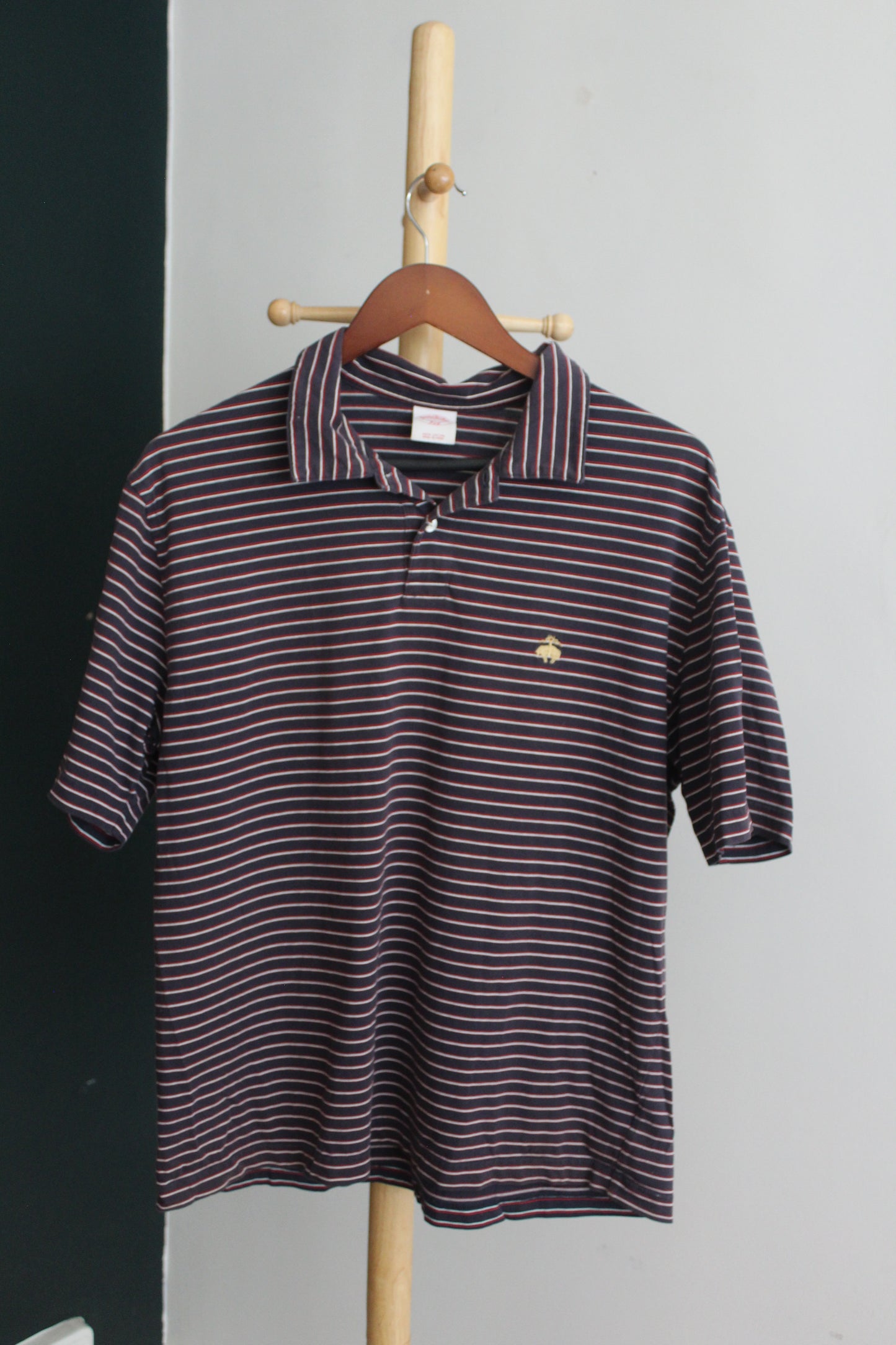 Navy Blue Striped Polo