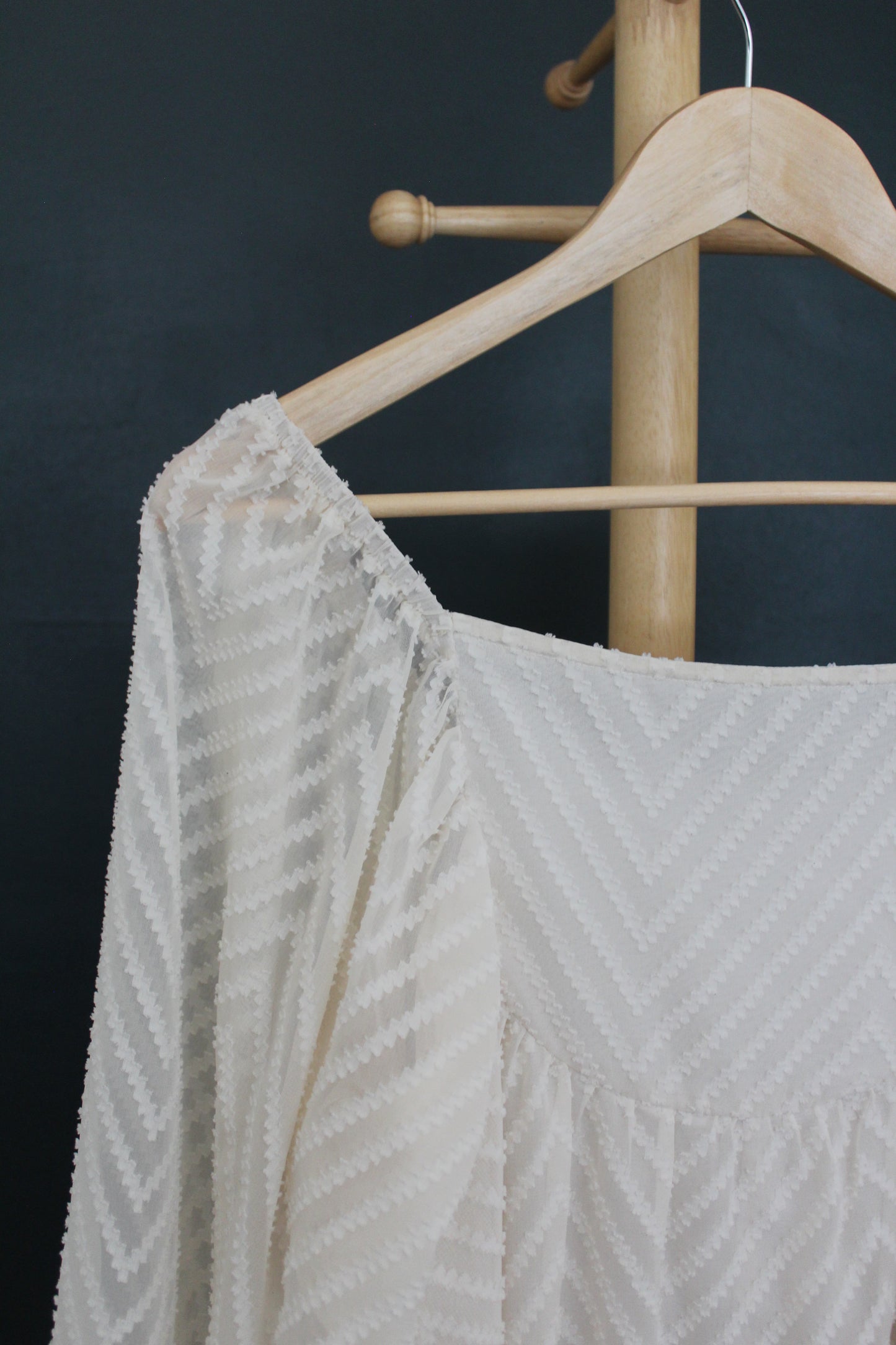 Cream Chevron Dress