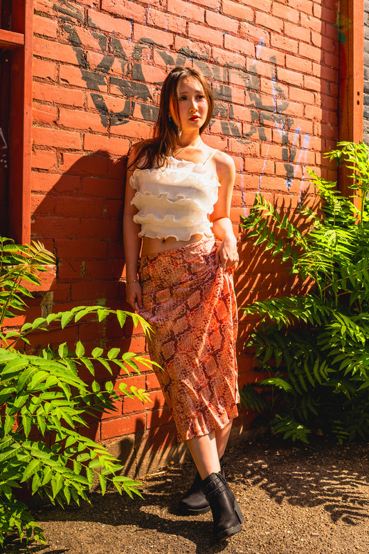 Pink Snakeskin Skirt