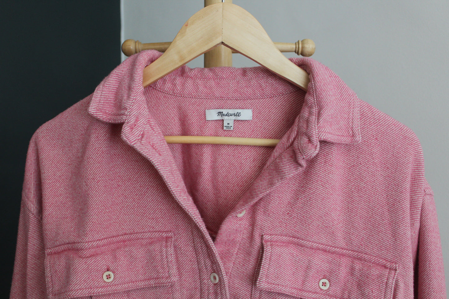 Pink Madewell Button Top