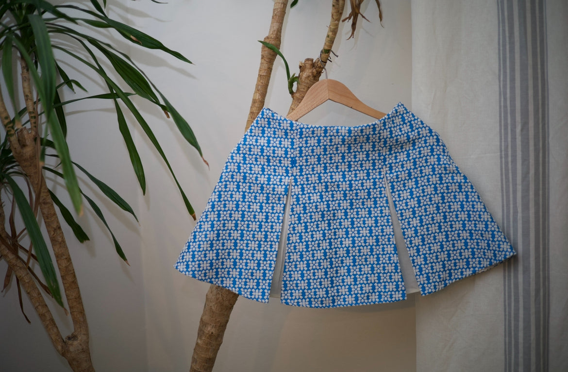 Blue Abstract Skirt