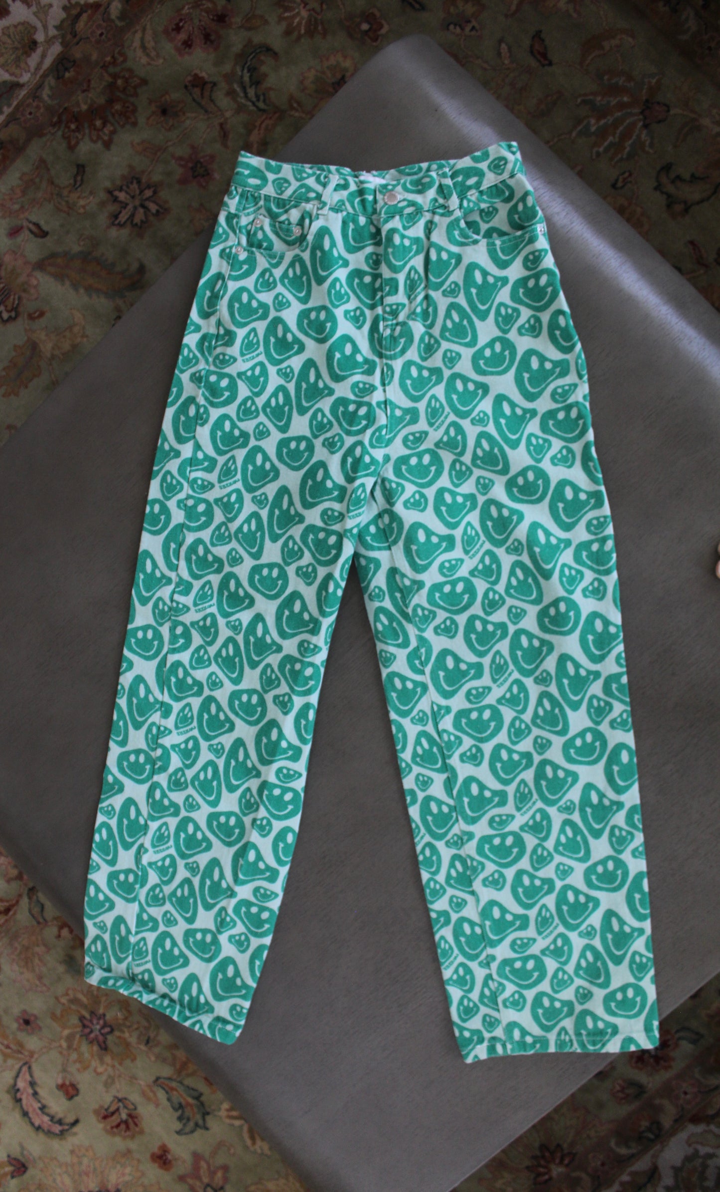 Green Smiley Face Pants