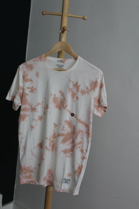 Abercrombie & Fitch White & Pink Tie-dye Tee