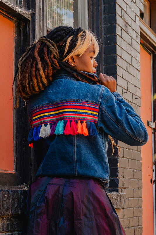 Colorful Tasseled Denim Jacket