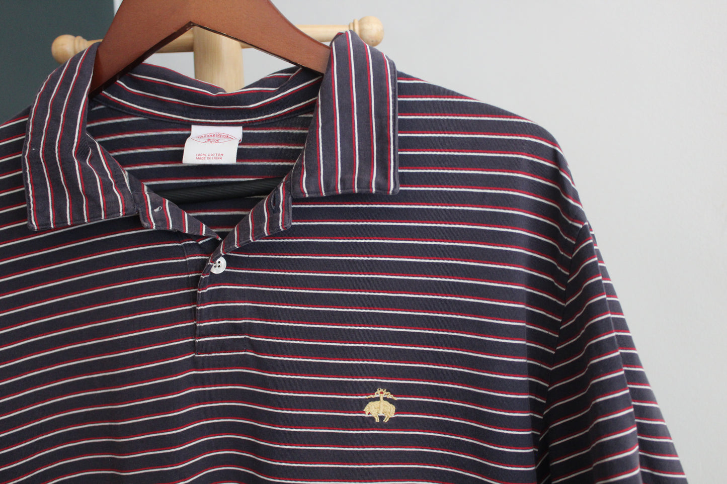 Navy Blue Striped Polo