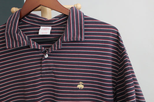 Navy Blue Striped Polo