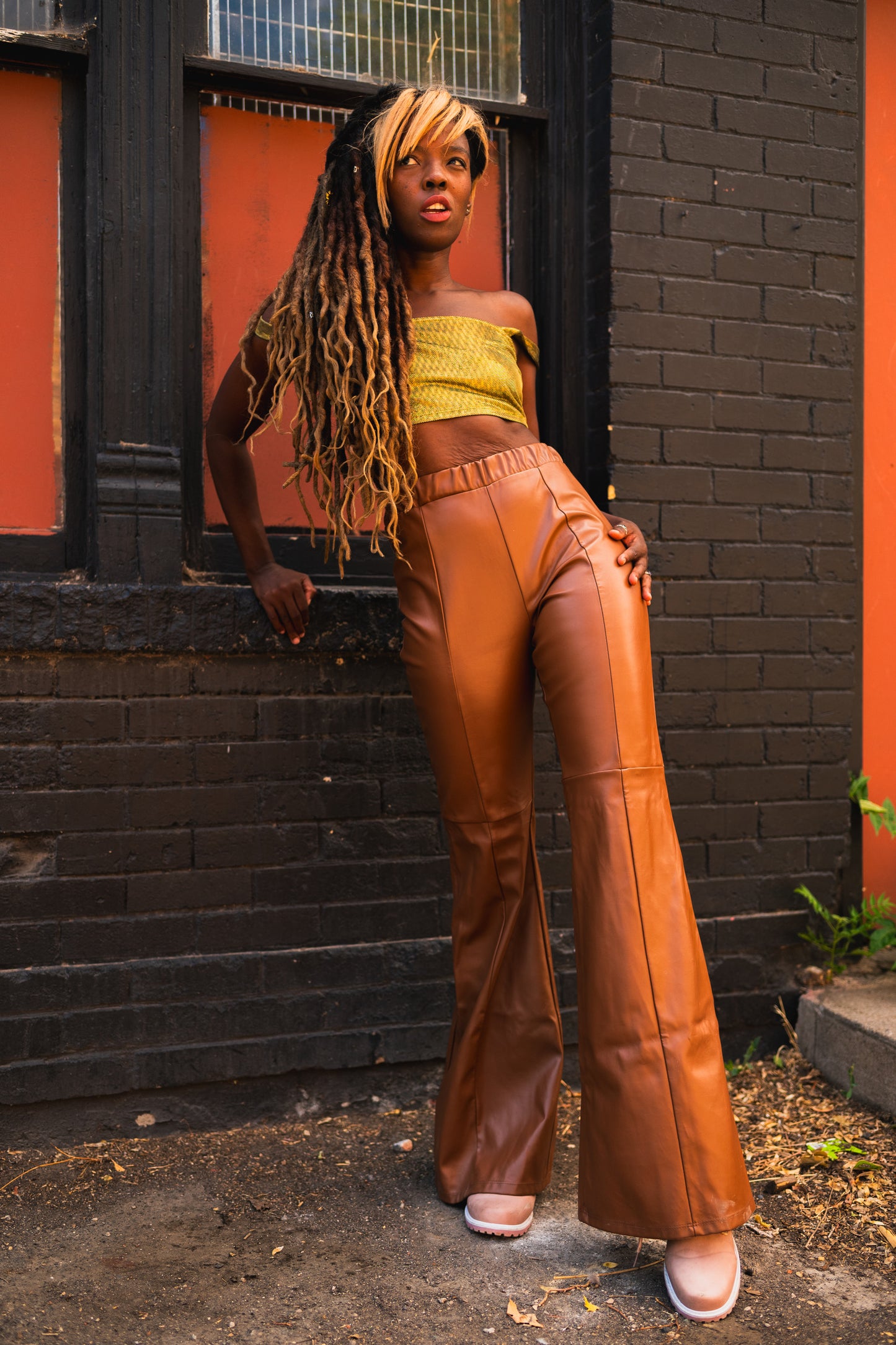 Brown Pleather Pants