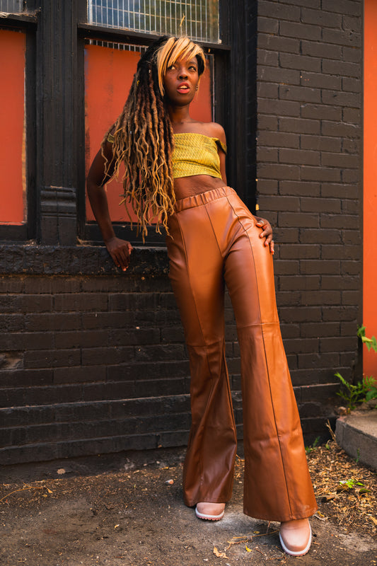 Brown Pleather Pants