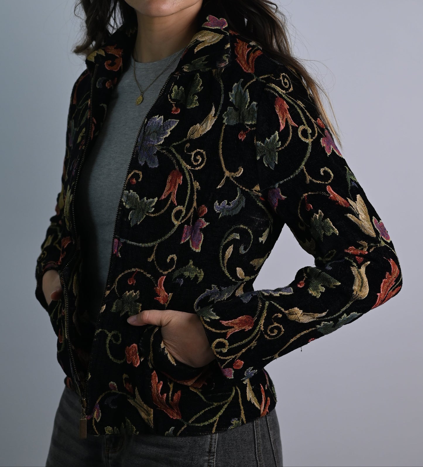 Black Floral Jacket