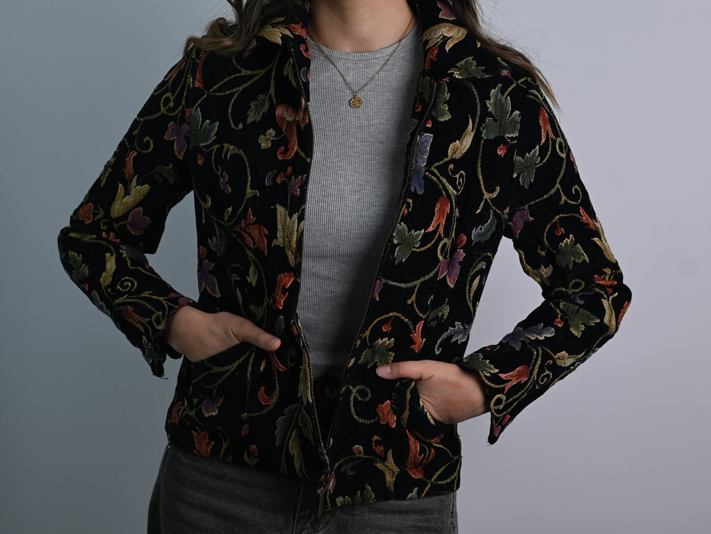 Black Floral Jacket