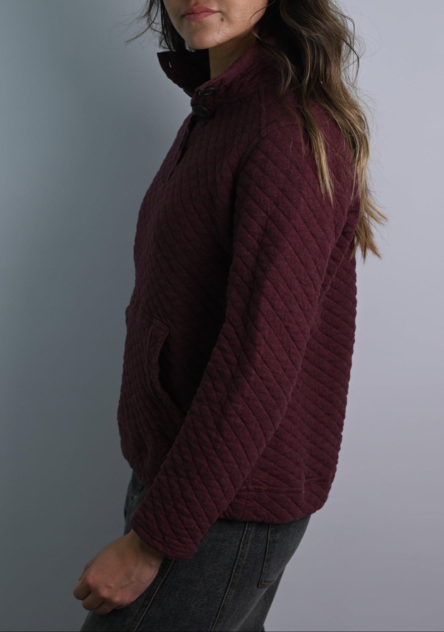 Maroon Quilted Sweater