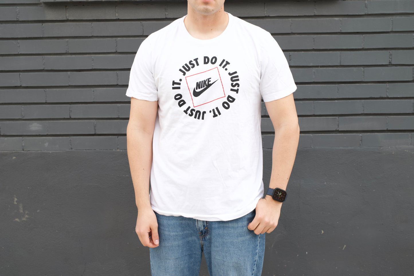White Nike Just Do It Tee