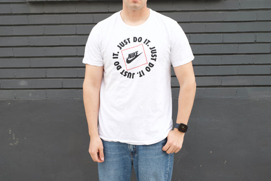 White Nike Just Do It Tee
