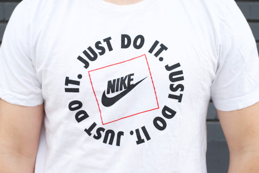 White Nike Just Do It Tee