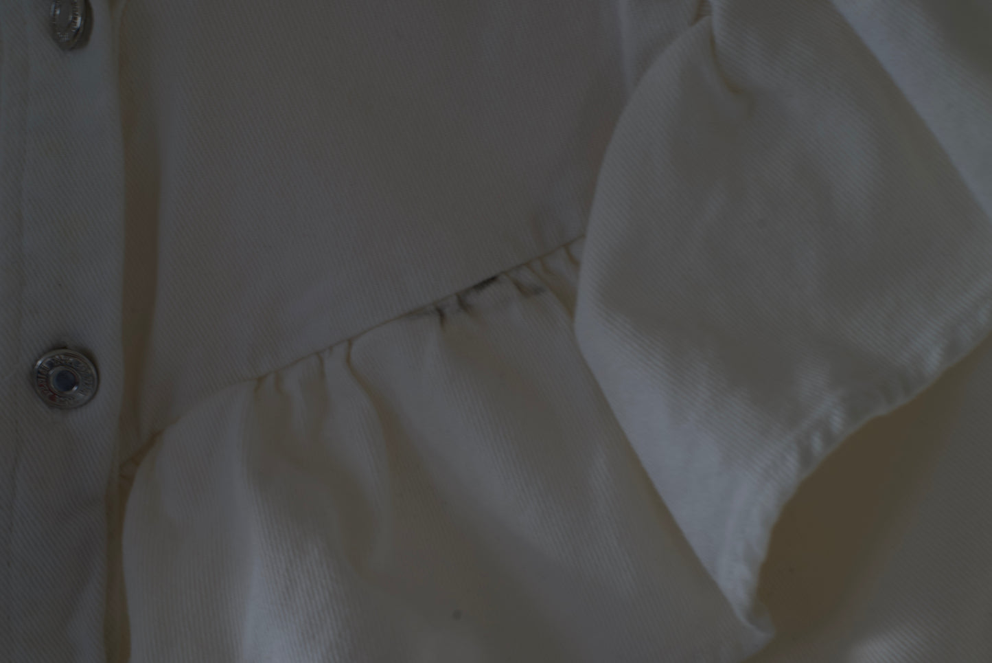 White Canvas Ruffle Dress