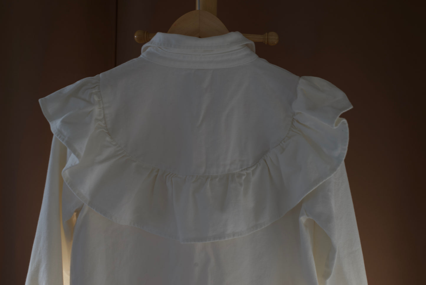 White Canvas Ruffle Dress