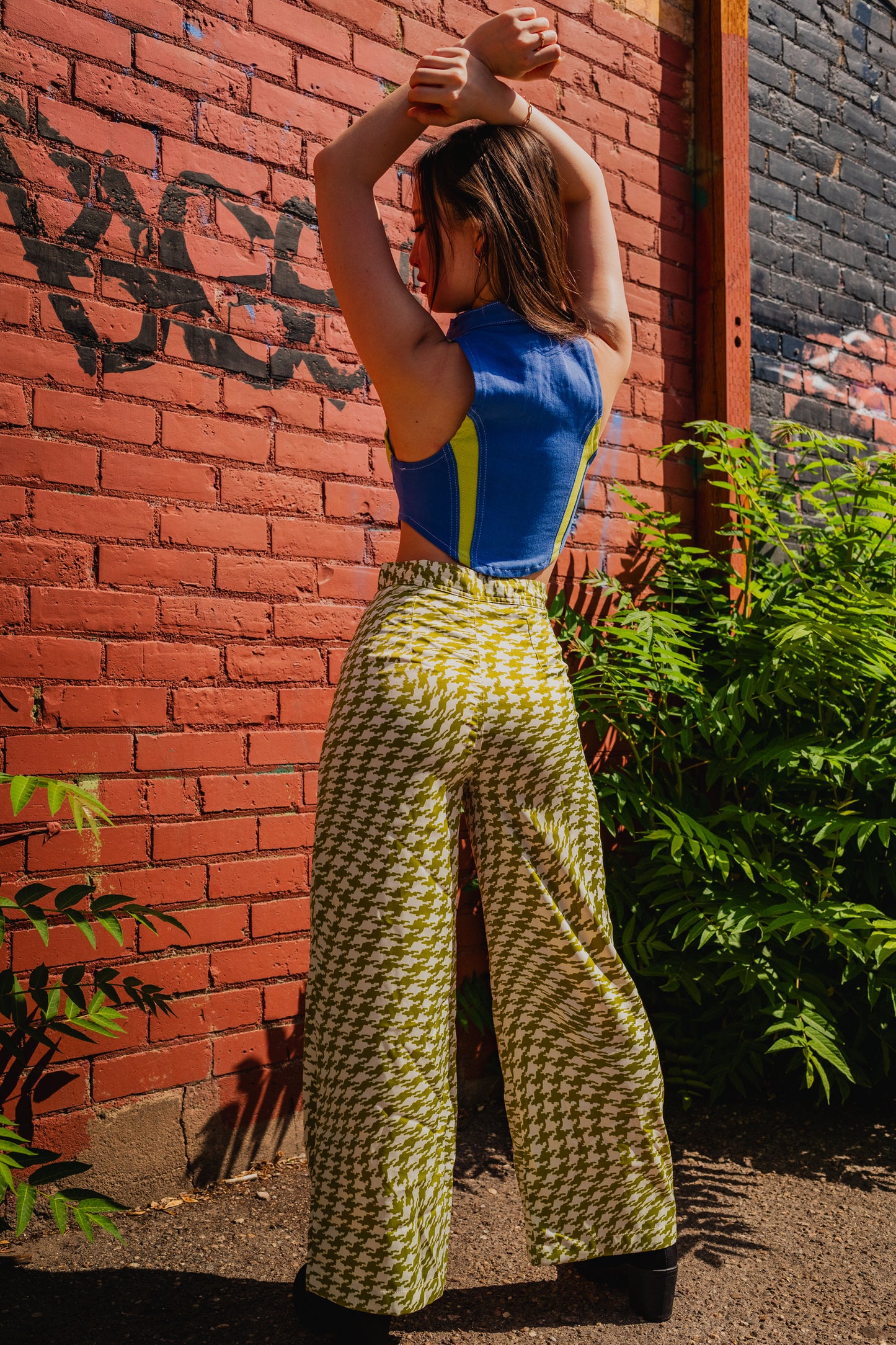 Green Houndstooth Pants