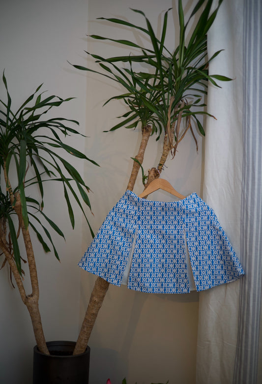 Blue Abstract Skirt