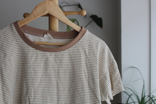 Cream & Beige Striped Tee