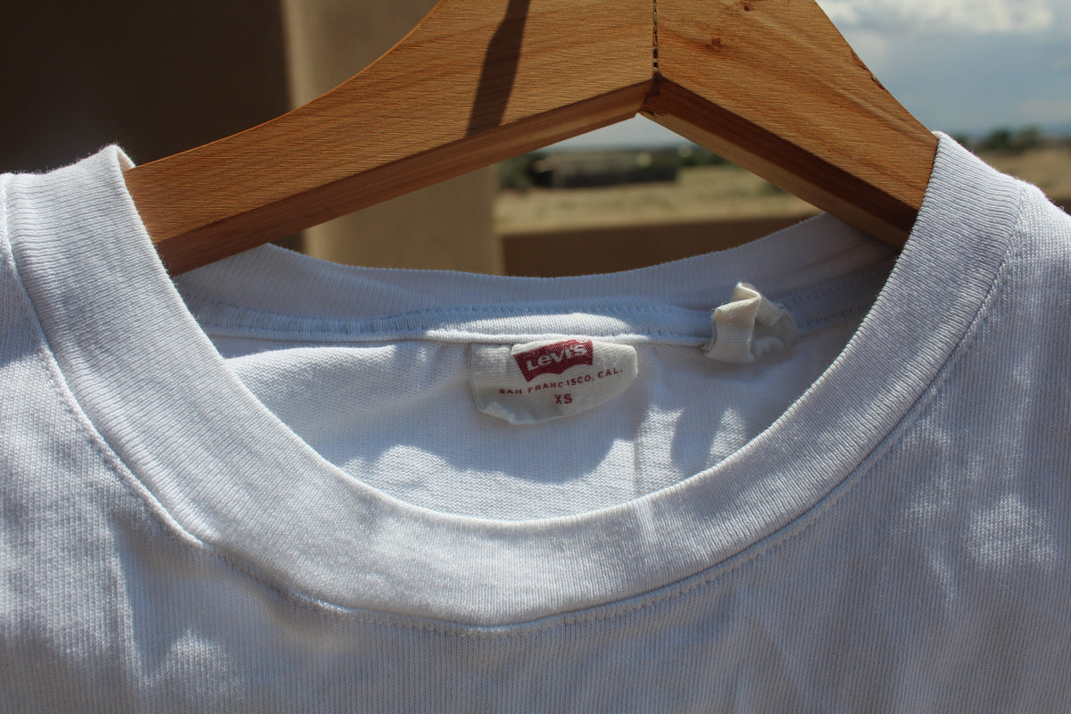 Levi's White Tee w/ Blue Stripe