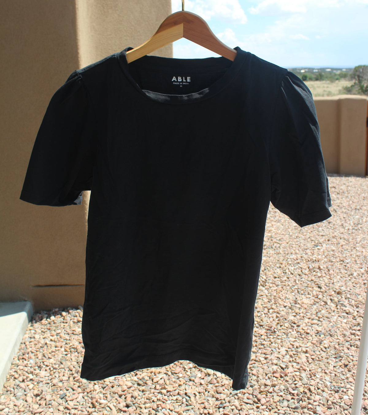 Black T-shirt w/ Puffed Sleeves
